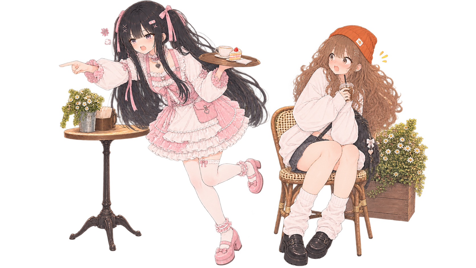 注意する少女と驚く少女